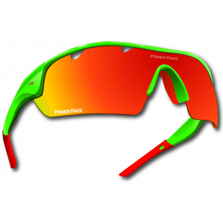 Okulary POWER RACE FALCON | kolor zielono-czerwony
